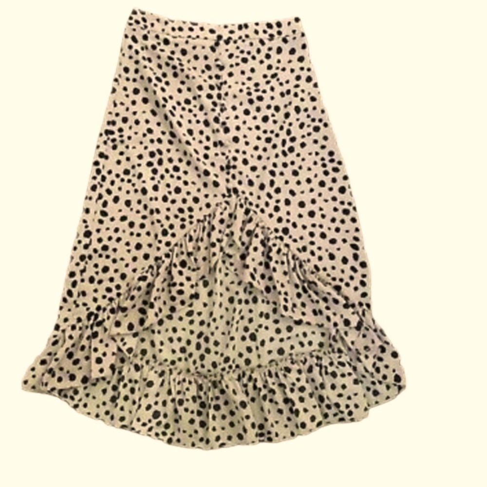 Nasty Gal Cheetah Print Ruffle Hem Skirt M